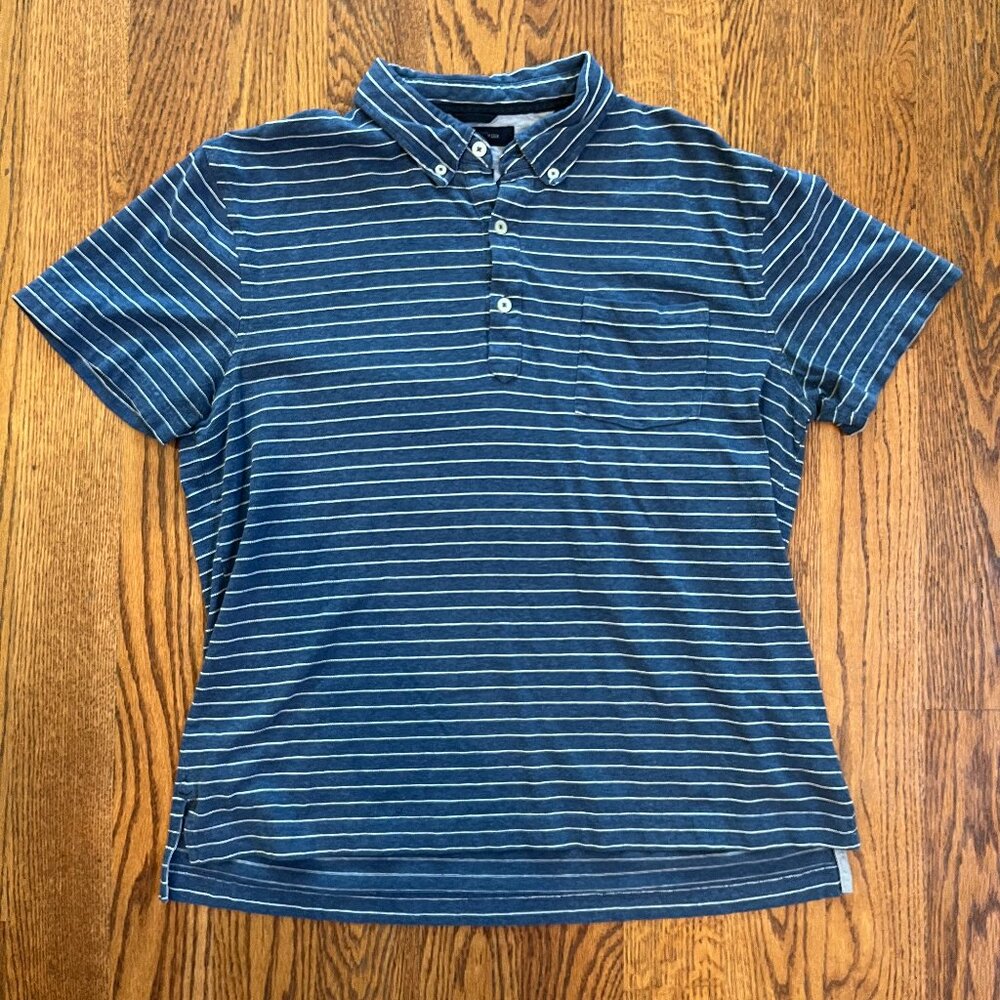 Tommy Hilfiger Blue Striped Polo - Mens - Medium/Large